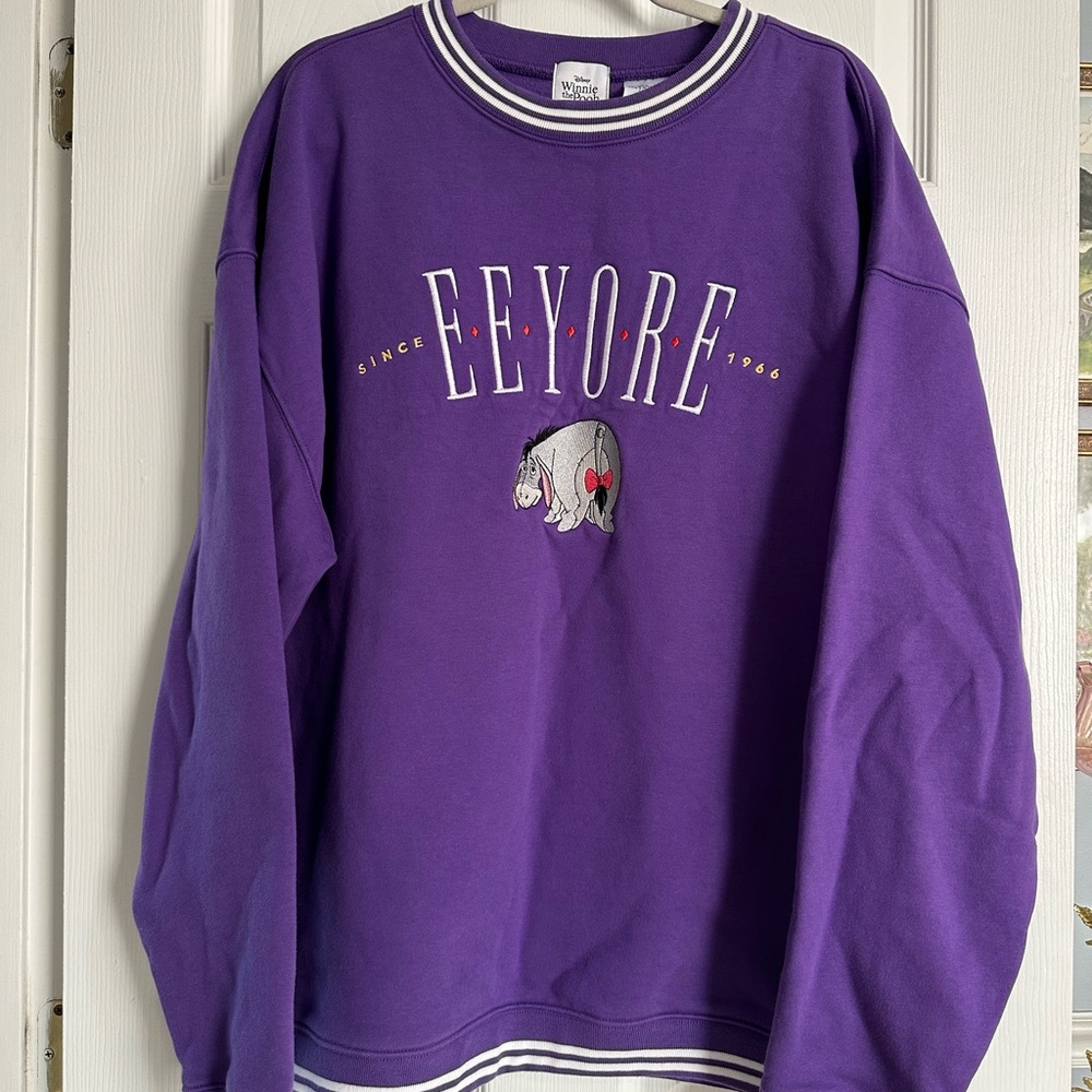 Disney Purple Embroidered Eeyore Sweatshirt XXL